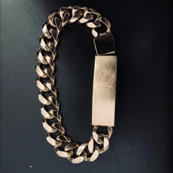 Speidel ID Bracelet Brushed Gold Tone - Picture 4 of 13